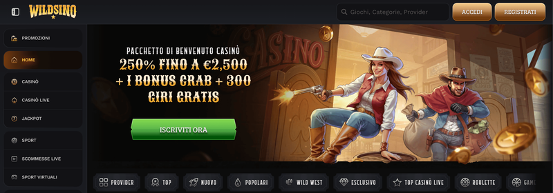 Wildsino – Il miglior casinò non AAMS del 2026